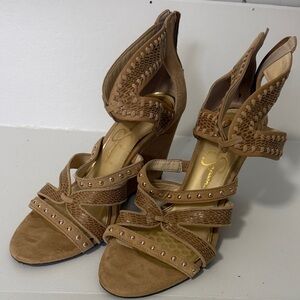 Jessica Simpson Stylish Tan Wedge Sandals